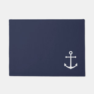 Nautic Navy Blue Anchor Fußmatte