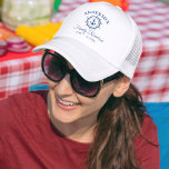 Nautic Navy Blue Anchor Helm Family Wiedersehen Truckerkappe<br><div class="desc">Nautic Navy Blue Anchor Helm Family Wiedersehen White Hat</div>