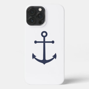 Nautic Navy Blue Anchor iPhone 13 Pro Max Hülle