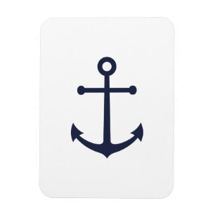 Nautic Navy Blue Anchor Magnet