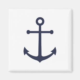 Nautic Navy Blue Anchor Magnet