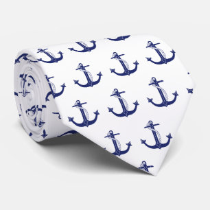 Nautic Navy Blue Anchor Muster Krawatte