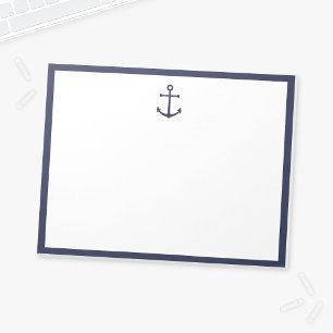 Nautic Navy Blue Anchor Notizblock
