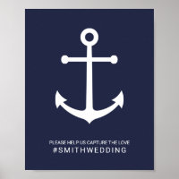 Nautic Navy Blue Anchor Oh Snap Wedding Sign