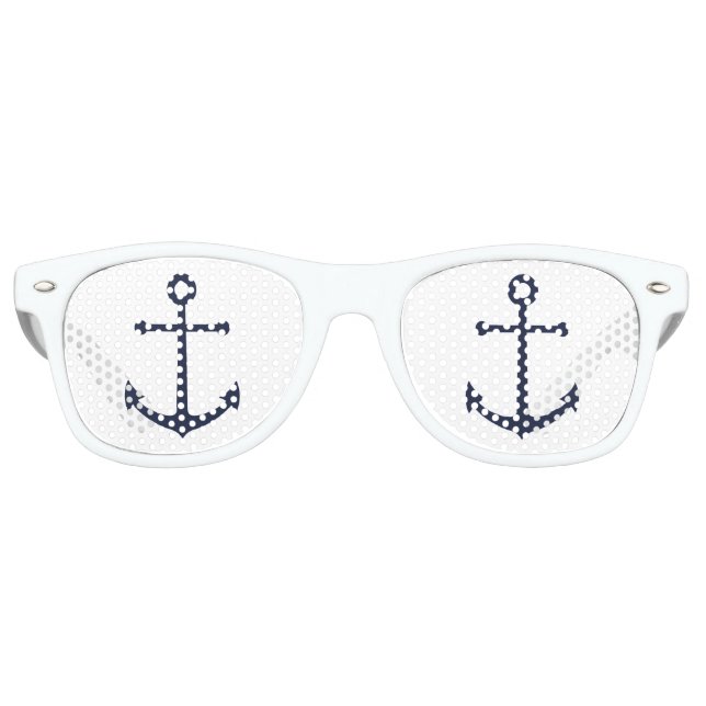 Nautic Navy Blue Anchor Partybrille (Vorderseite)