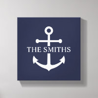 Nautic Navy Blue Anchor Personalisierter Familienn