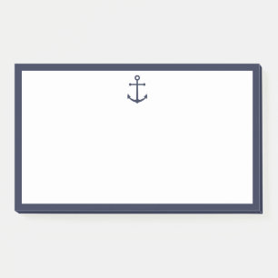 Nautic Navy Blue Anchor Post-it Klebezettel