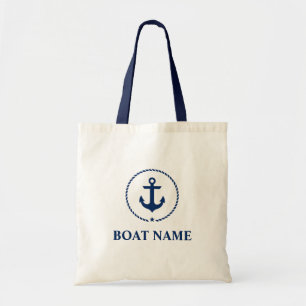 Nautic Navy Blue Anchor Rope Tote Bag BH Tragetasche