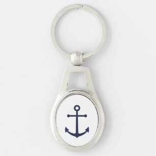 Nautic Navy Blue Anchor Schlüsselanhänger