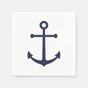 Nautic Navy Blue Anchor Serviette