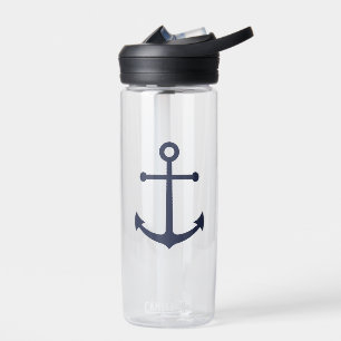 Nautic Navy Blue Anchor Trinkflasche
