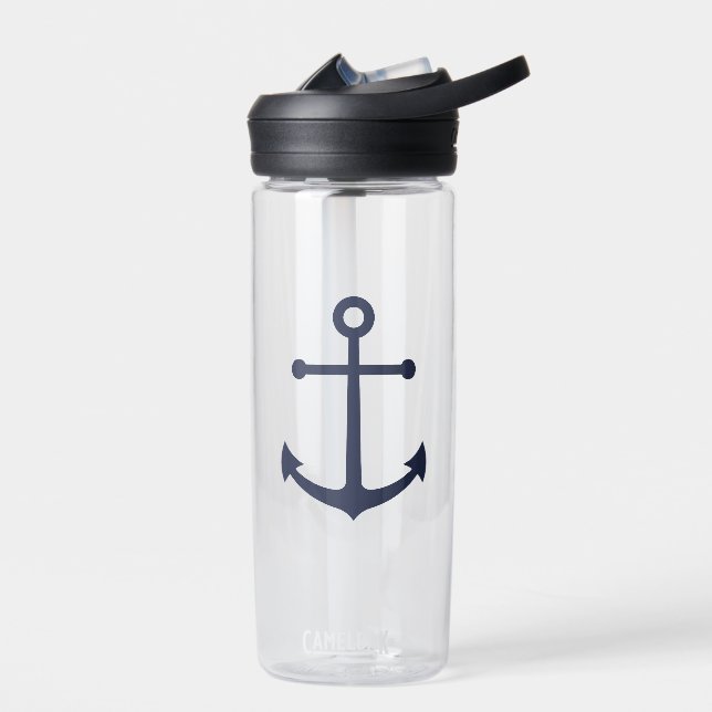 Nautic Navy Blue Anchor Trinkflasche (Links)
