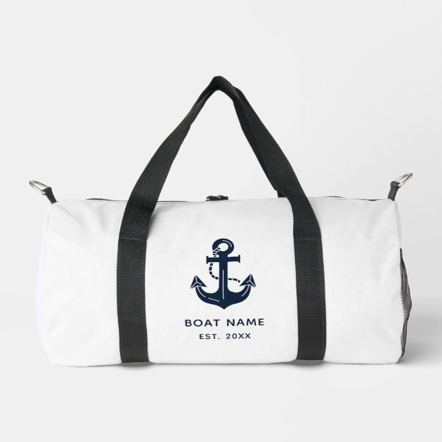 Nautic Navy Blue Custom Bootname Duffle Bag (Vorderseite)