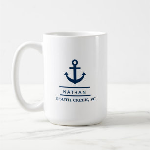 Nautic Navy Blue Custom Bootname Kaffeetasse