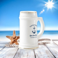 Nautic Navy Blue Custom Captain Boat Name