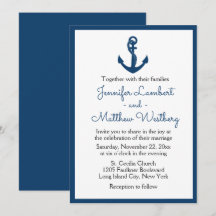 Nautic Navy Blue Wedding Anchor Sailor Beach