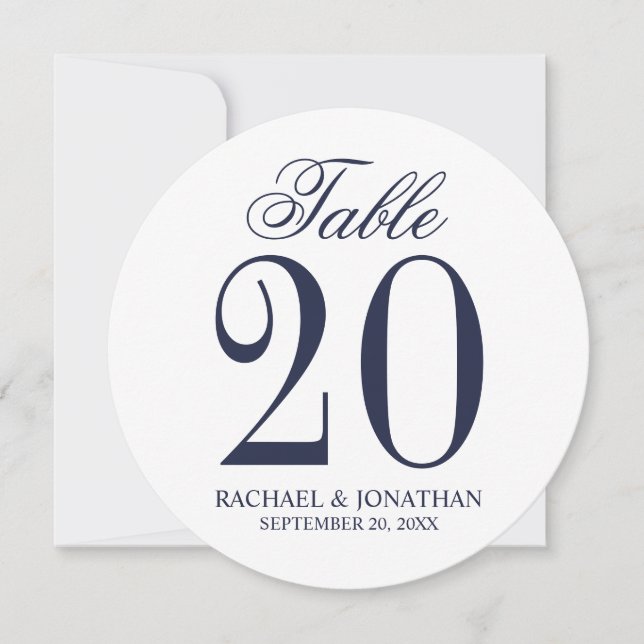 Nautic Navy Blue Wedding Circle Tischnummer (Vorderseite)