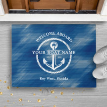 Nautic Navy Blue Willkommensschiff Name Anchor