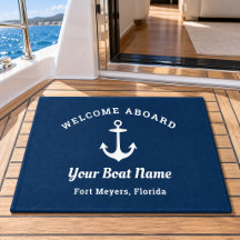 Nautic Navy Blue Willkommensschiff Name Anchor