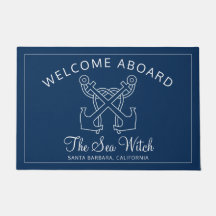 Nautic Navy Blue Willkommensschiff Name Anchor