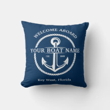 Nautic Navy Blue Willkommensschiff Name Anchor