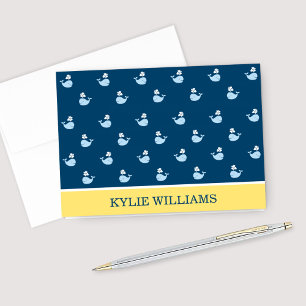 Nautic Navy Blue Yellow Whale Muster Custom