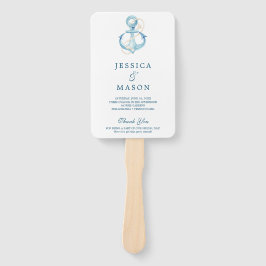 Nautic Navy Hochzeitsprogramm Fächer