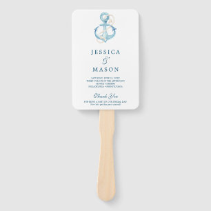 Nautic Navy Hochzeitsprogramm Fächer