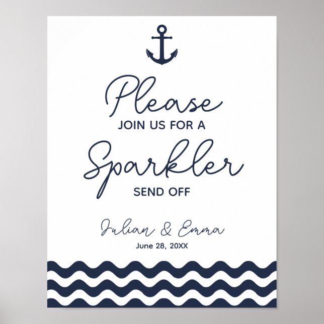 Nautic Navy Sparkler senden ab Poster (Vorne)