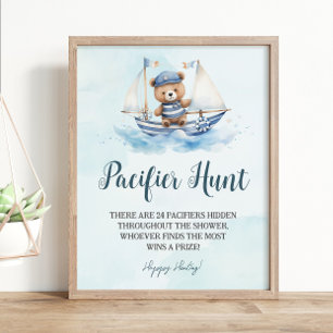 Nautic Niedlich Sailor Teddy Bear Schnuller Jagdsp Poster
