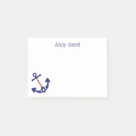 Nautic Patriotic Anchor Ahoy Dort 4 x 3 Post-it Klebezettel