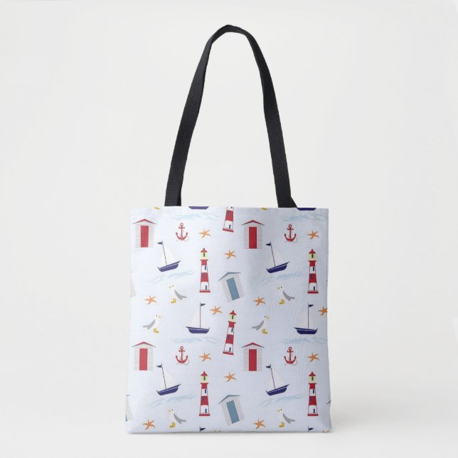 Nautic Pattern Tote Bag (Vorderseite)
