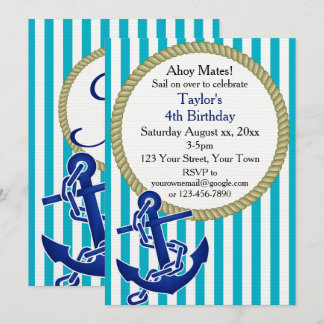 Nautic Personalisiert Birthday Party Einladung