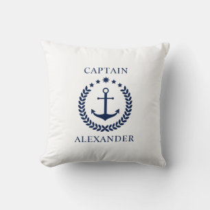 Nautic Pillow Blue und White Personalizable Kissen