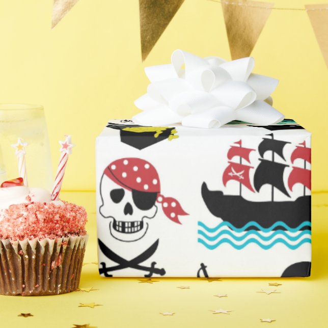 Nautic Pirate Wrapping Paper Geschenkpapier (Geburtstagsparty)