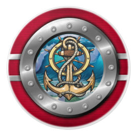 Nautic Porthole Keramik Pull Keramikknauf