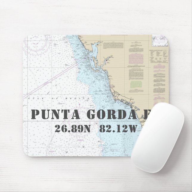 Nautic Punta Gorda Florida Breitengrad Mousepad (Mit Mouse)