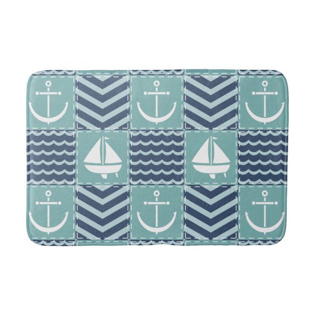 Nautic Quilt Bath Mat Badematte (Vorderseite)