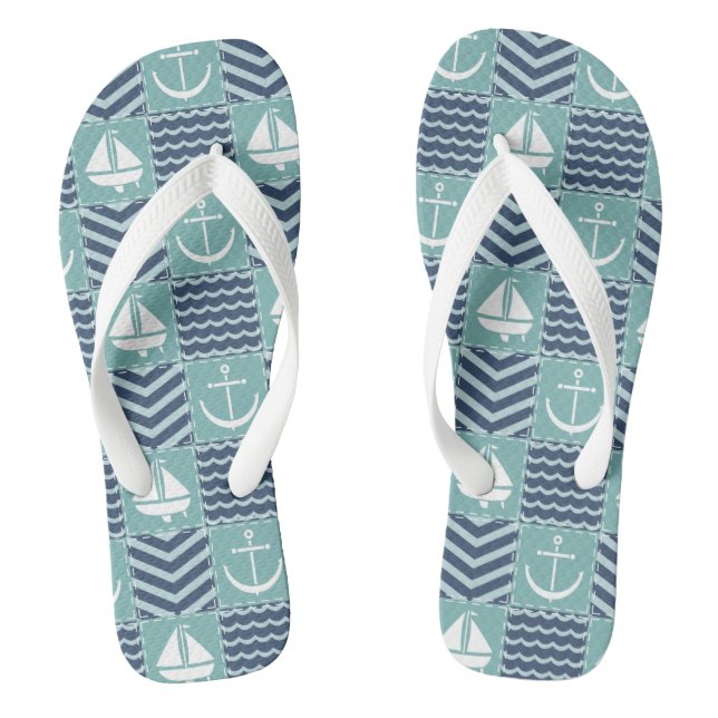 Nautic Quilt Flip Flops (Fußbett)