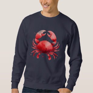 Nautic Red Crab Fisherman Ästhetik Sweatshirt