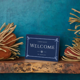 Nautic Rope Formal Welcome Navy Fotoplatte