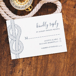 Nautic Rope Knot Wedding RSVP Karte