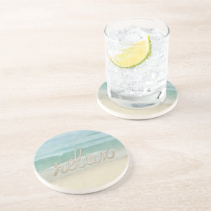 Nautic Rope Relax Text auf Ozean Getränkeuntersetzer