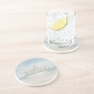 Nautic Rope Relax Text auf Ozean Getränkeuntersetzer