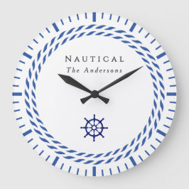 Nautic Rope White Wall Clock Große Wanduhr