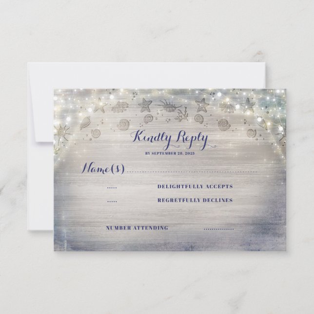 Nautic Rustic Horizontal Wedding RSVP (Vorderseite)