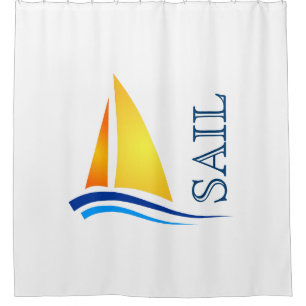 Nautic Sail Colorful Modern Duschvorhang