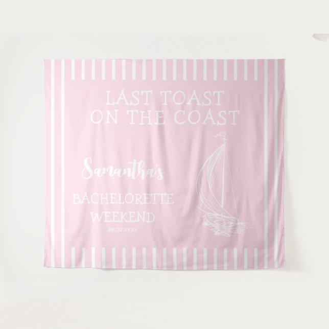 Nautic Sailboat Junggeselinnen-Abschied gestern To Wandteppich (Vorderseite (Horizontal))