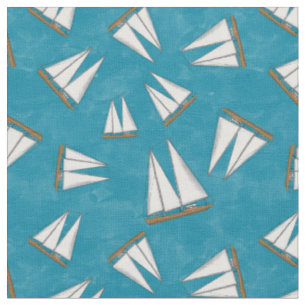 Nautic Sailboat Sailing Adventure Blue Stoff