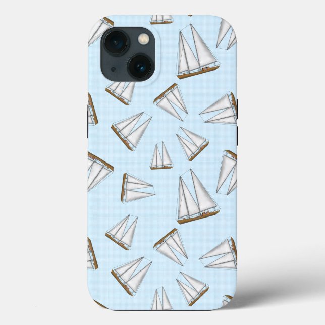 Nautic Sailboat Sailing Adventure Light Blue Case-Mate iPhone Hülle (Rückseite)